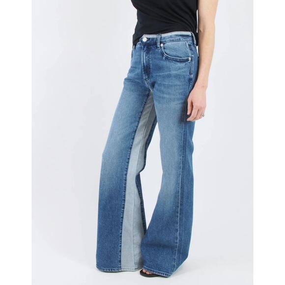 NEW Daily Blue by Adriano Goldschmeid Virgo Wide Leg Jeans Two Toned Size 26 - Picture 15 of 16